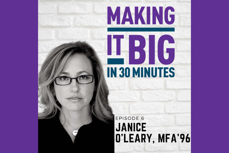 Janice O'Leary posing next to the "Making It Big" logo