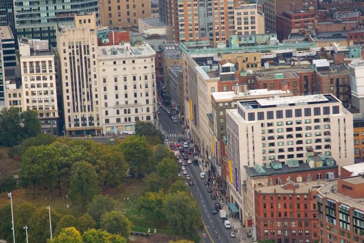 Overview shot of Emerson College Boston campus