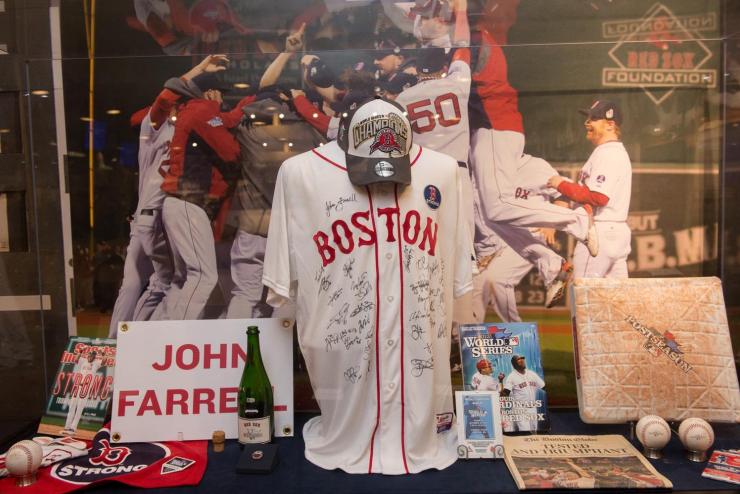 A photo of Boston Red Sox sports memorabilia