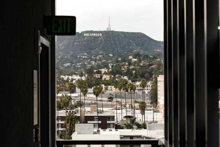 Hollywood sign from a distance in Los Angeles
