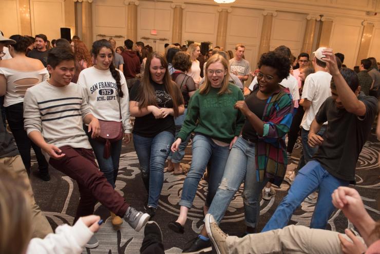Emerson students playing a game