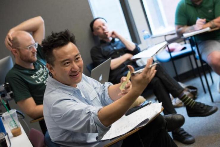 Professor speaking to the class