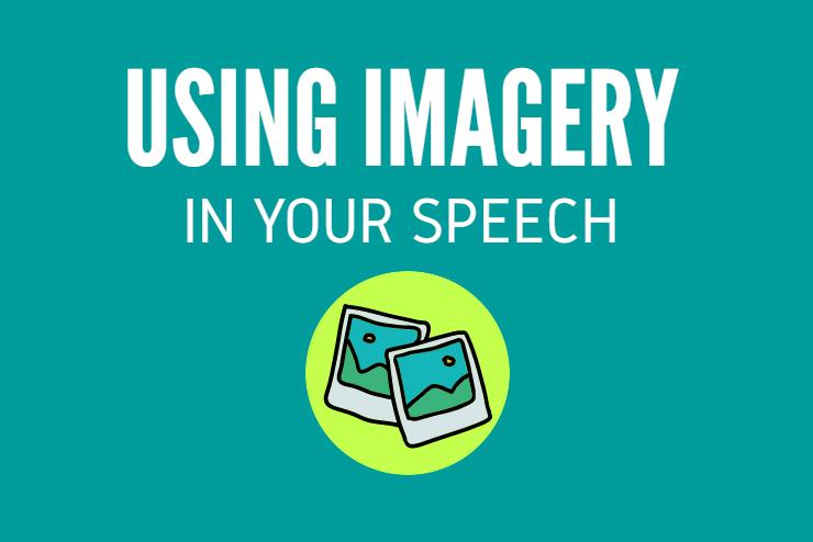 Using imagery in your speech text with solid blue background