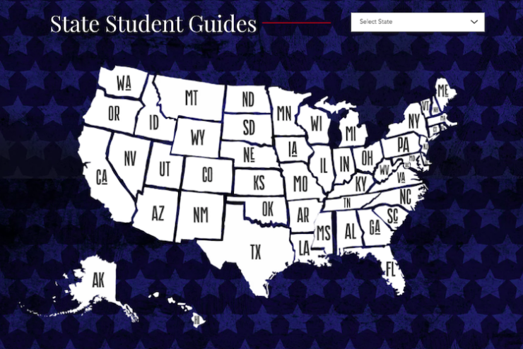 Screenshot of a State Student Guide