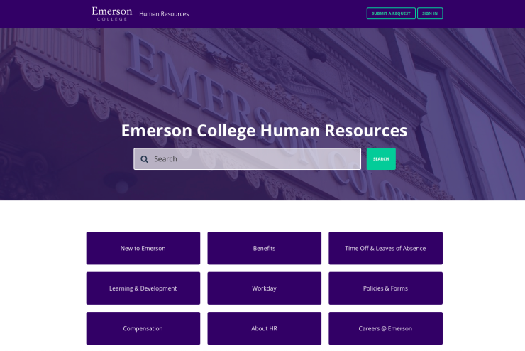 Human Resources Site Screen-capture