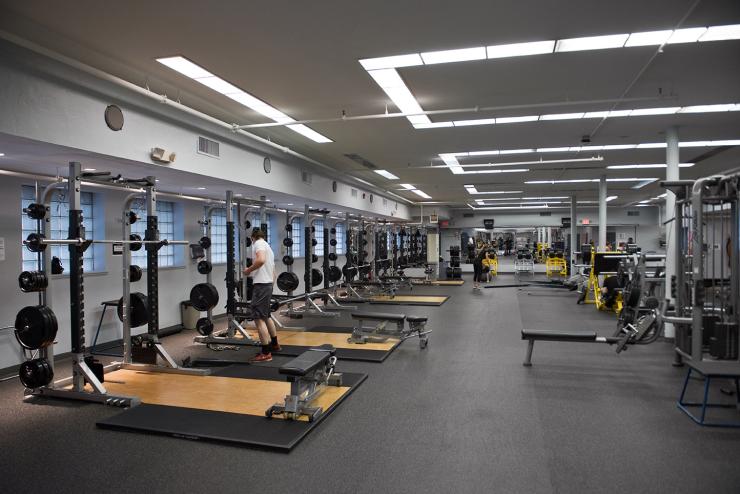 The weight room in the Fitness Center