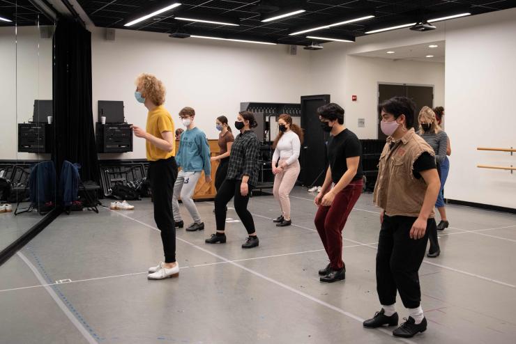Group of students in a dance studio