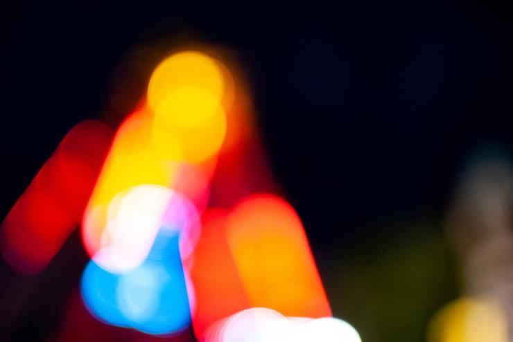 Abstract photo of blurred multicolored lights