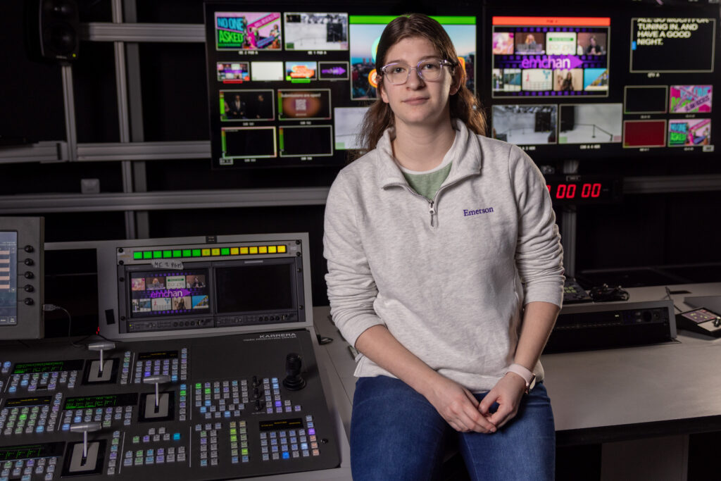 Jamie Garber '26 has worked for WFXT Boston 25 throughout her college career. (Photo by Derek Palmer, MA '20)