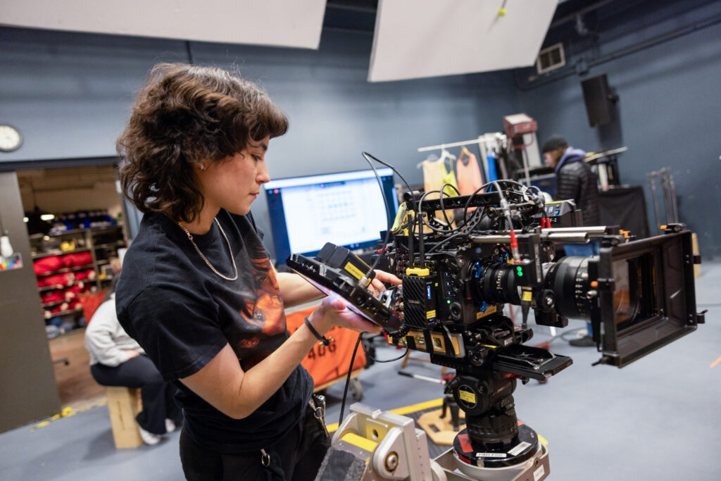 Students get access to modern camera equipment starting in their first year at Emerson. (Photo by Sami Ahmad ’20)