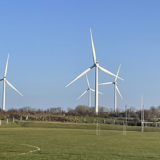 A wind turbine farm in Killala, Ireland, the effects of which on the community Hunter Vaughan has been studying. Courtesy file photo