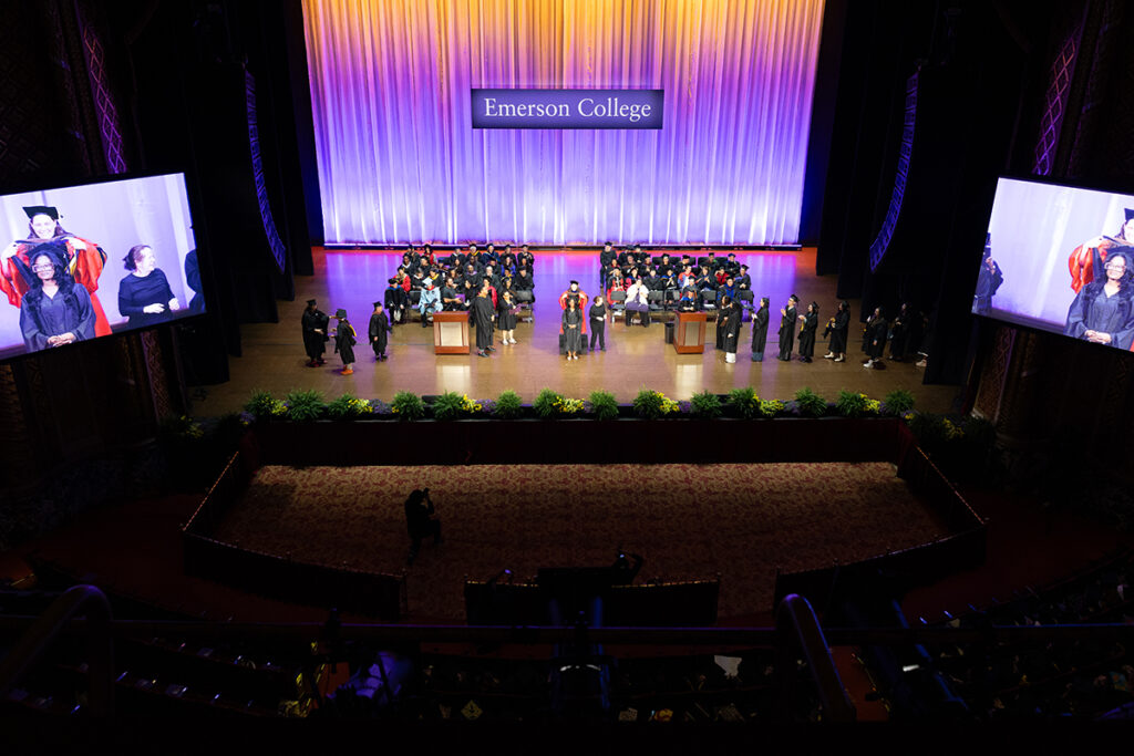 An overhead shot of the stage