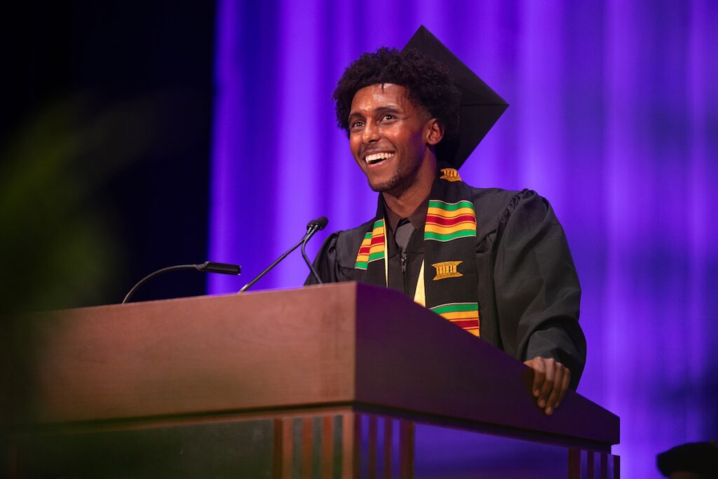 Undergraduate student speaker Sofonyas Alebachew