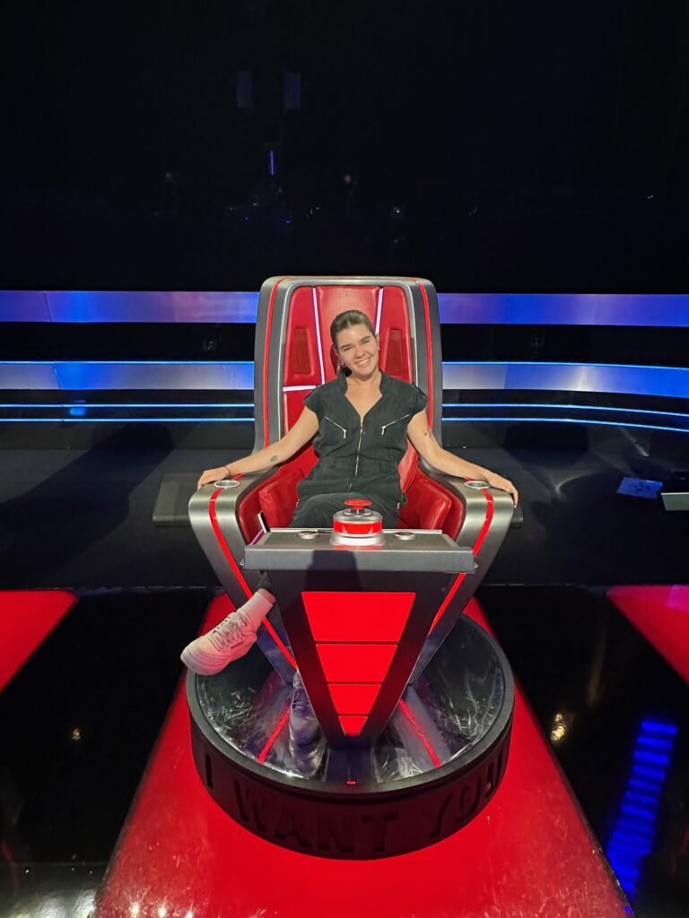 Brooke Giulianti ’20 on the set of The Voice.