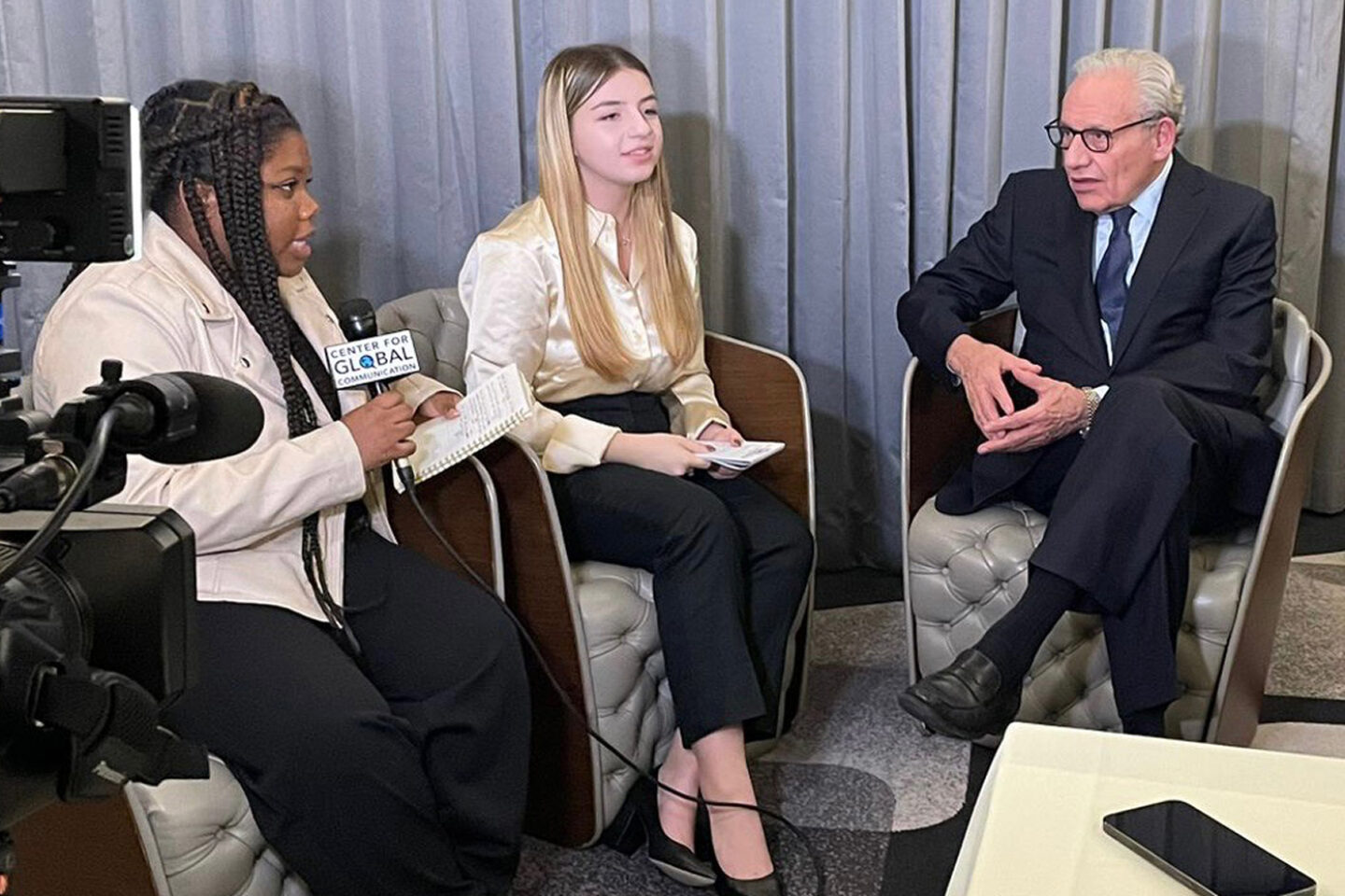 Students interview Bob Woodward