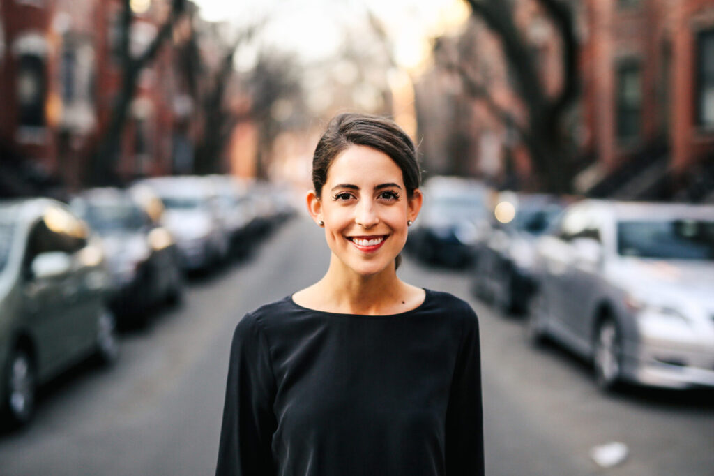 Natalie Lemle in Boston street|