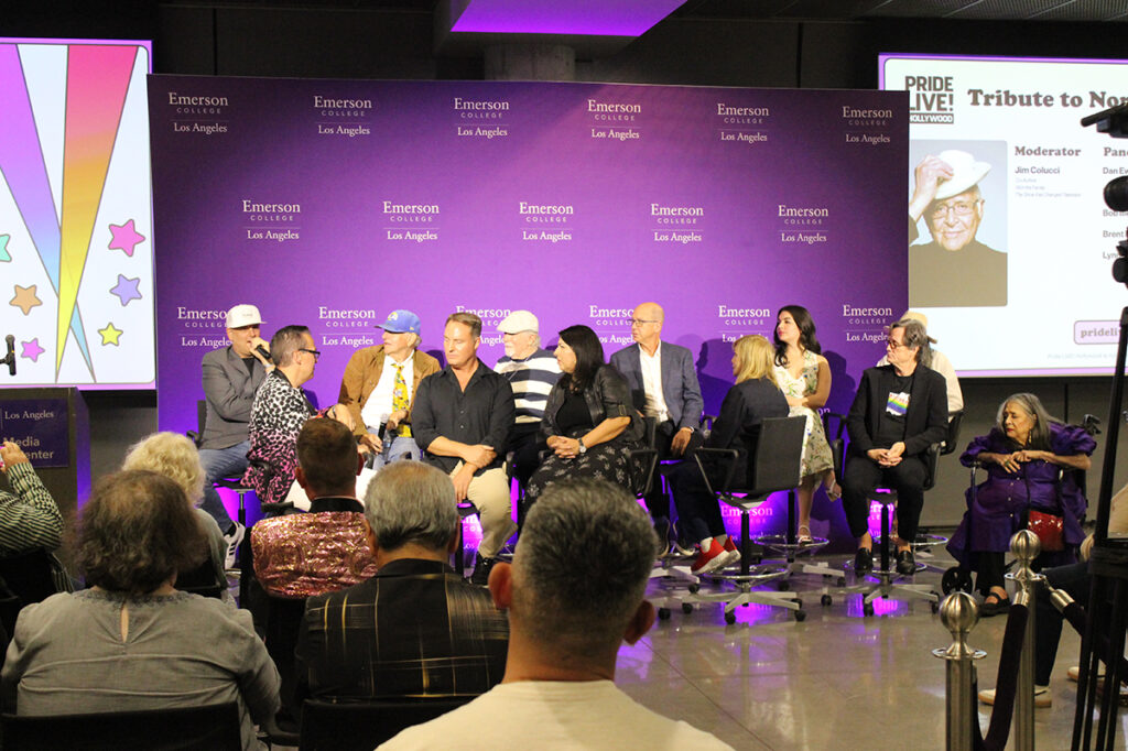 Group. of people in front of Emerson Los Angeles step and repeat