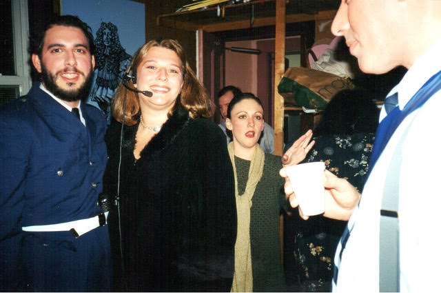 Scott Shiller in costume for a play with a friend