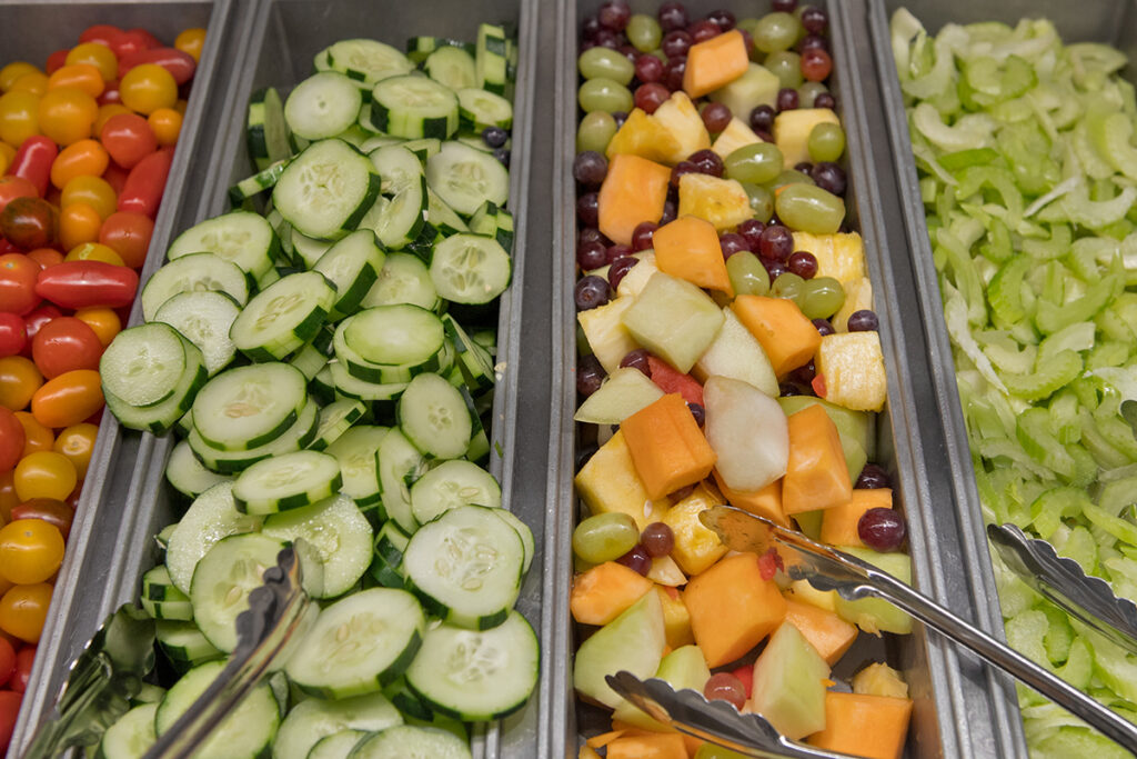 cut fruit and vegetables