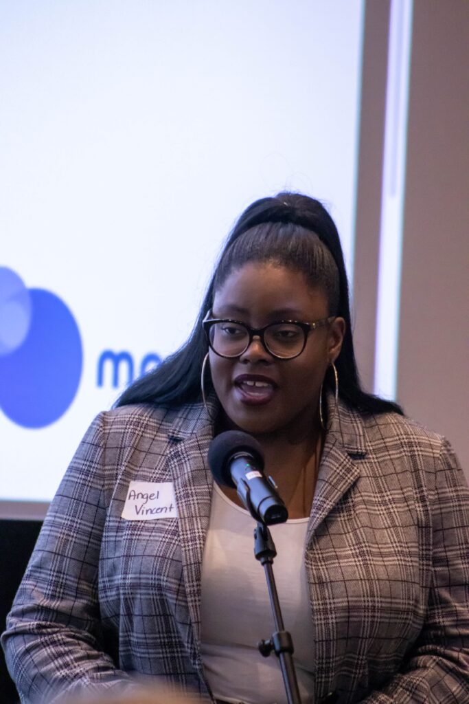 Angela Vincent pitches her idea