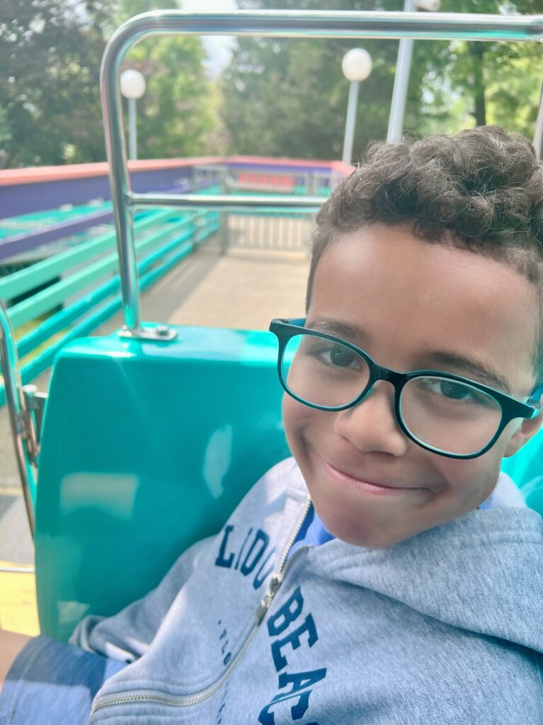 A close-up of a boy
