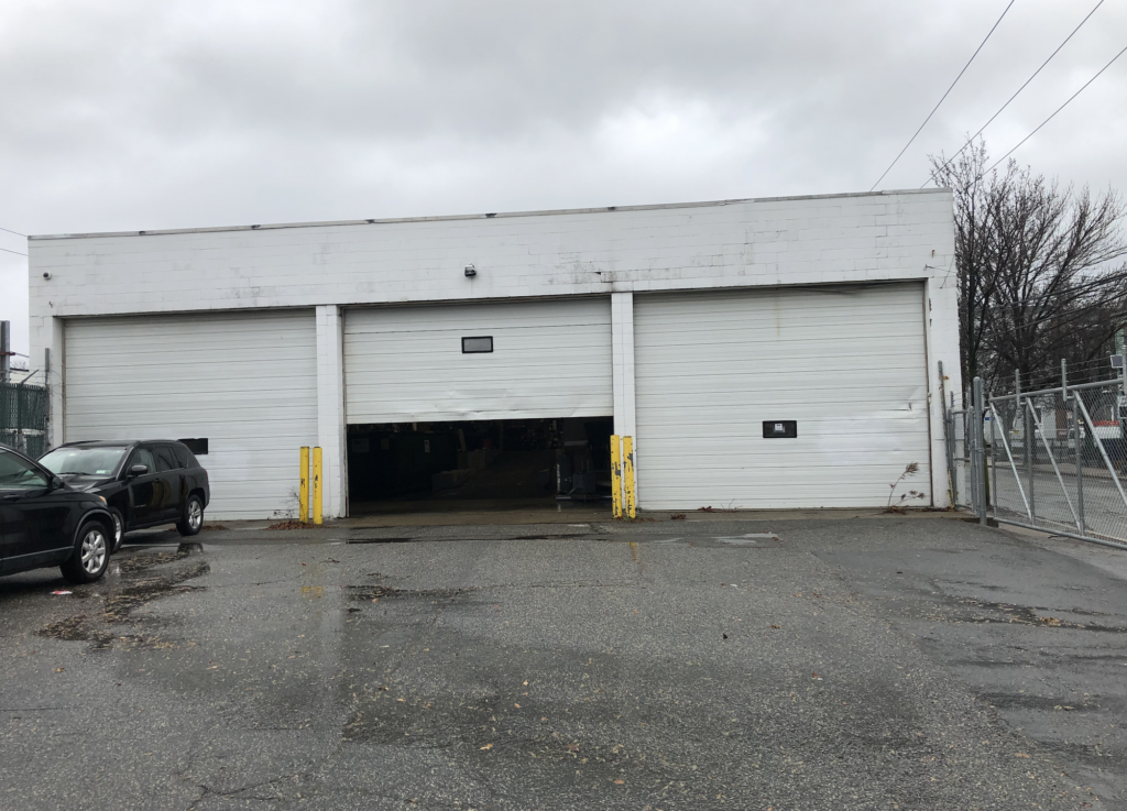 Outside of Emerson's prop warehouse