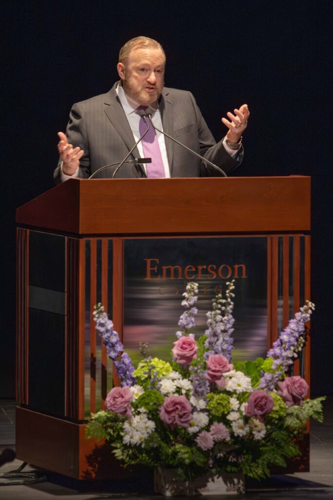 Dr. Jay Bernhardt speaks from a lectern