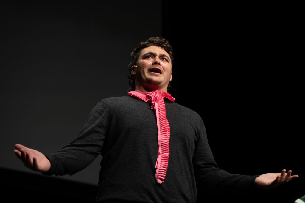 A person performs as Edgar Allen Poe