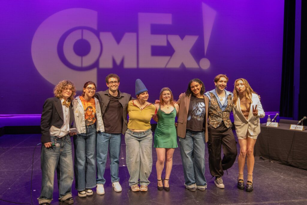 All the contestants in a line Left to right: Saskia Penning, Riley Dewey, Jack Reisman, Lily Monday, Liberty Henry, Devin Hill, Connor Spring, and Jamie Elder