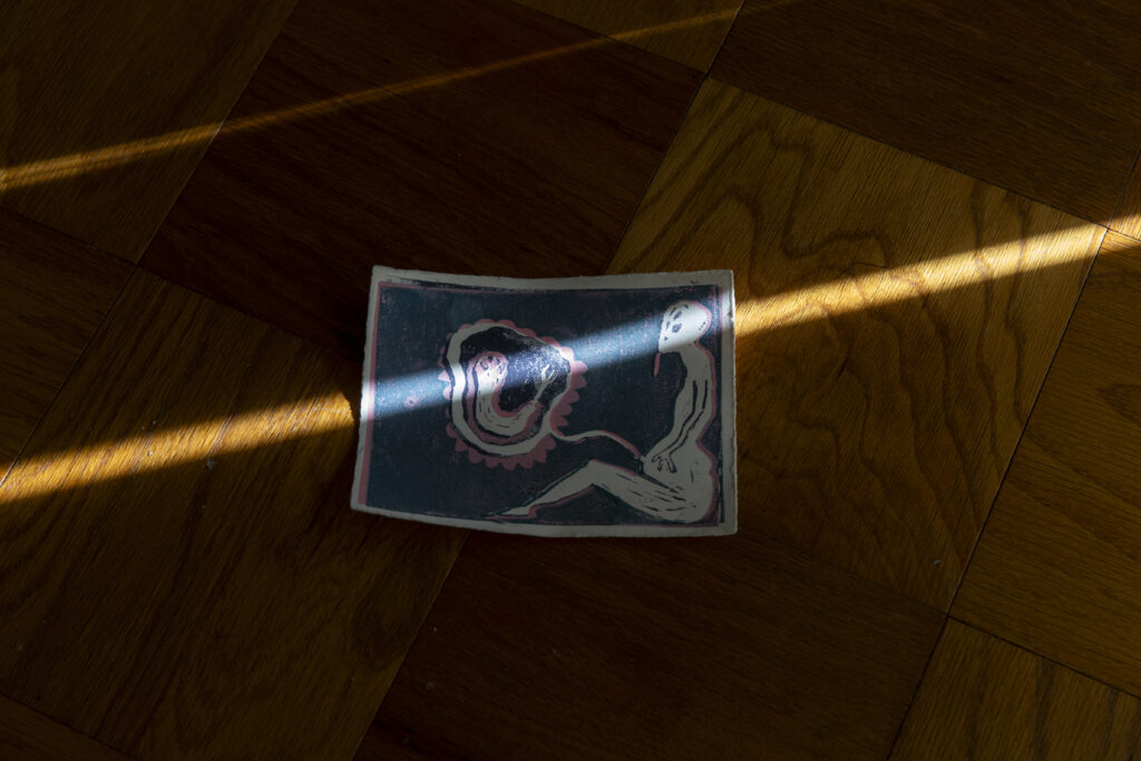 A sticker on the floor