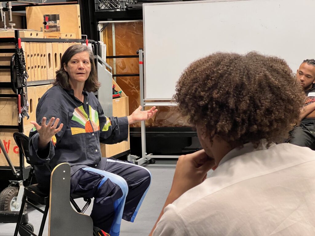 Kirsten Johnson speaks to the class