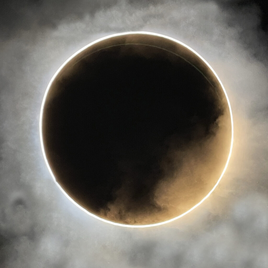 A closeup of an eclipse