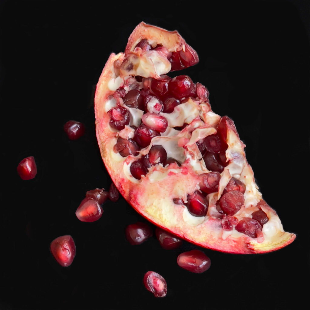 A split pomegranate