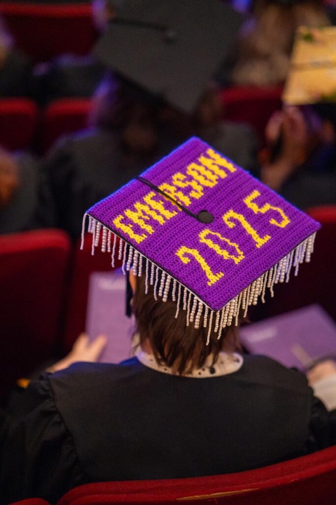 A mortar board says Emerson 2025