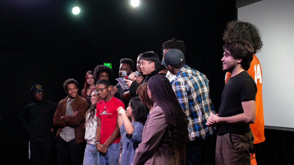 The cast on stage