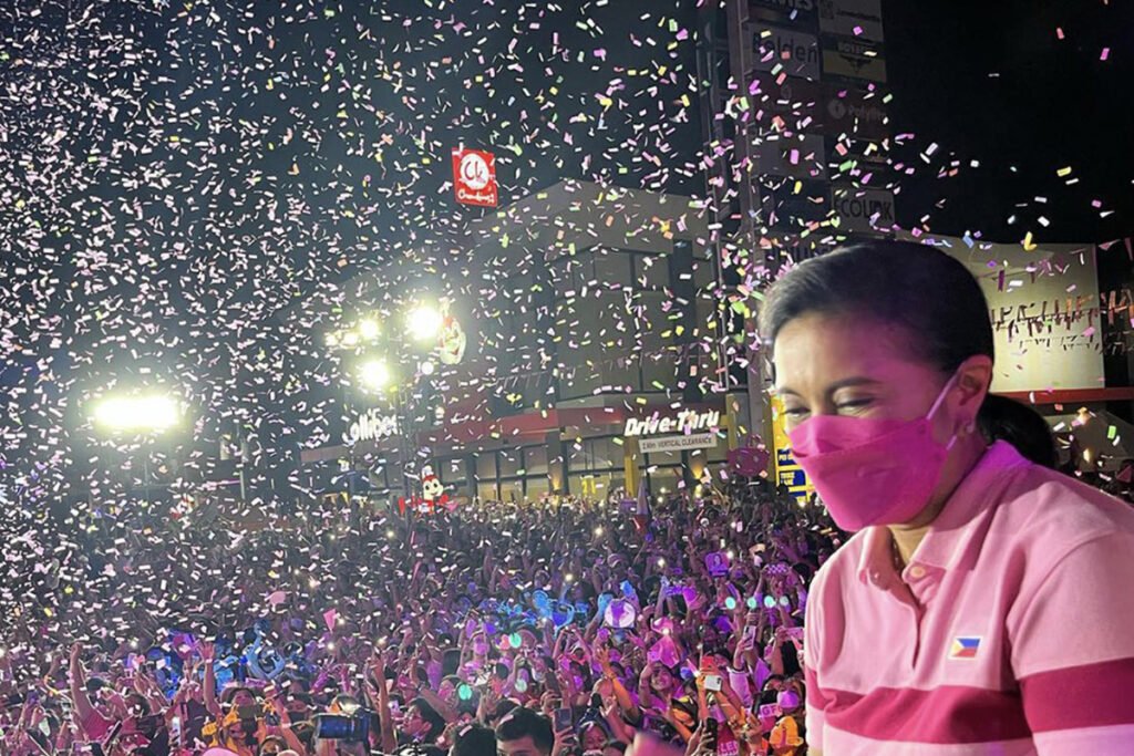 A scene from Ramona Diaz's And So It Begins with confetti.