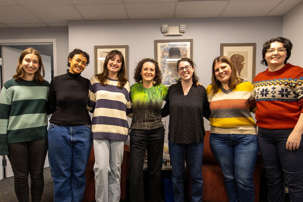 Tori Lajous, Devine Bauman, Ruth Grossman, Sarah Naticchia, Sara Berliner, Emma Busz, and Cai Conners. 