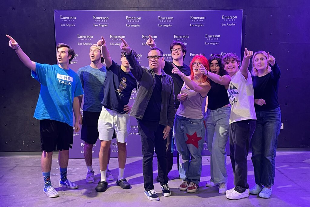 Fred Armisen and students.