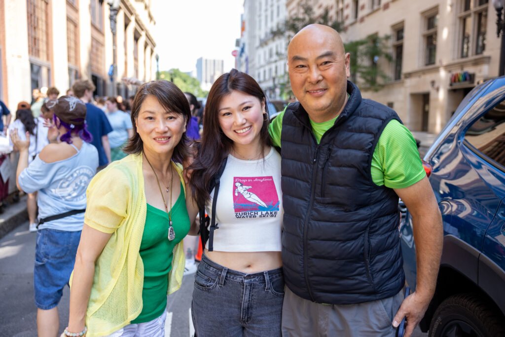 New emerson student and her parents