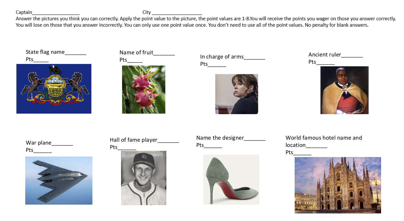 8 photo trivia questions