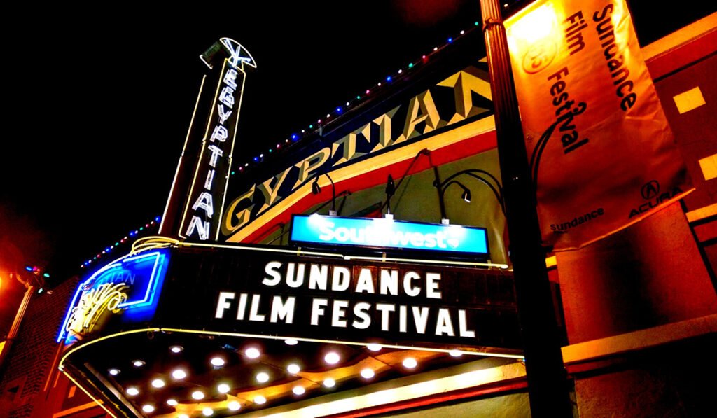 Sundance Film Festival on theater sign.