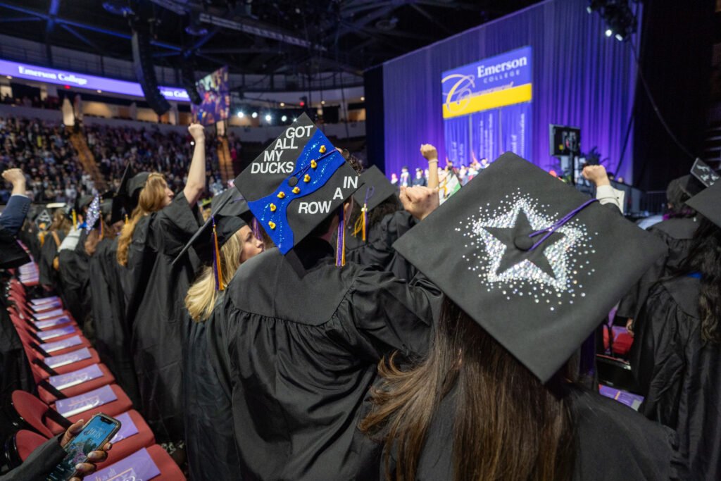 Grads' decorated caps
