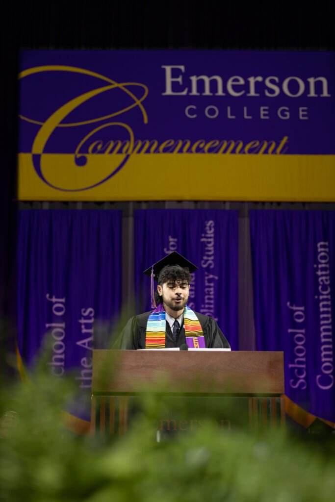 Student commencement speaker Joe Nalieth