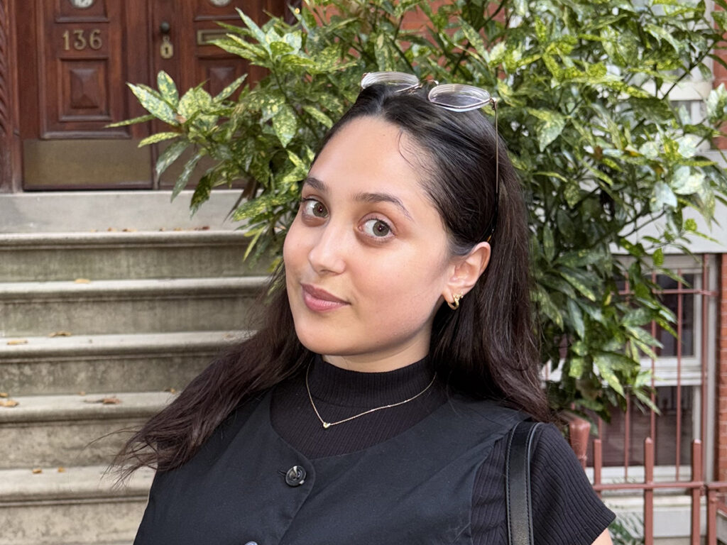 Christina Sanchez in front of steps