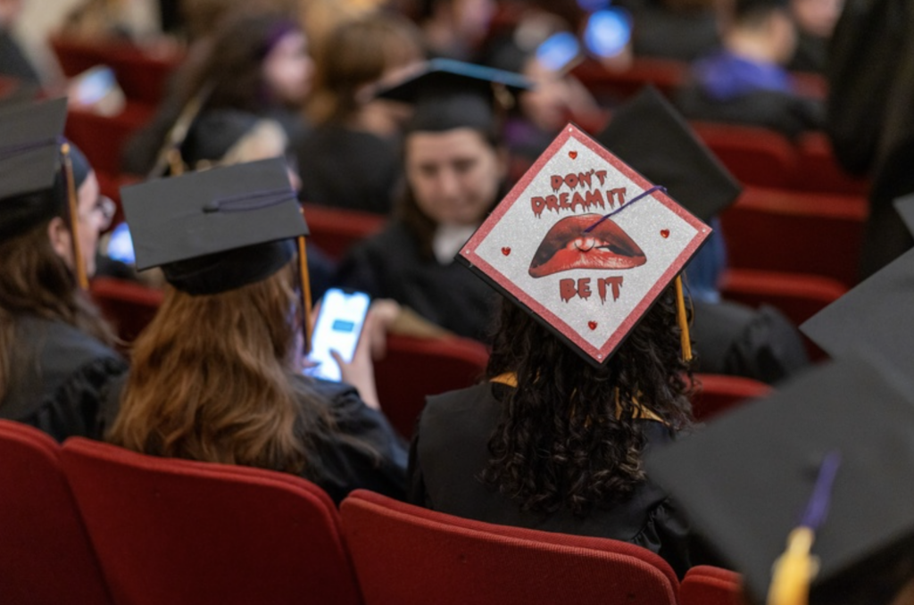 The top of a mortar board