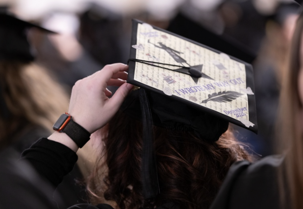 The top of a mortarboard